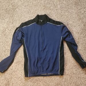 Blue and Black Quarter-Zip Pullover